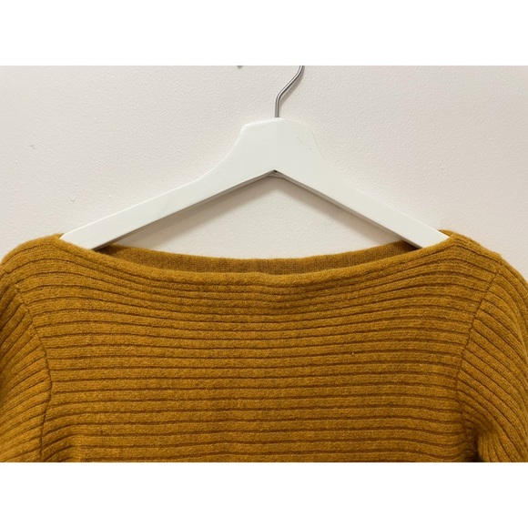 Babaton Aritzia marino wool ribbed scooped neck orange sweater size small - Picture 7 of 9